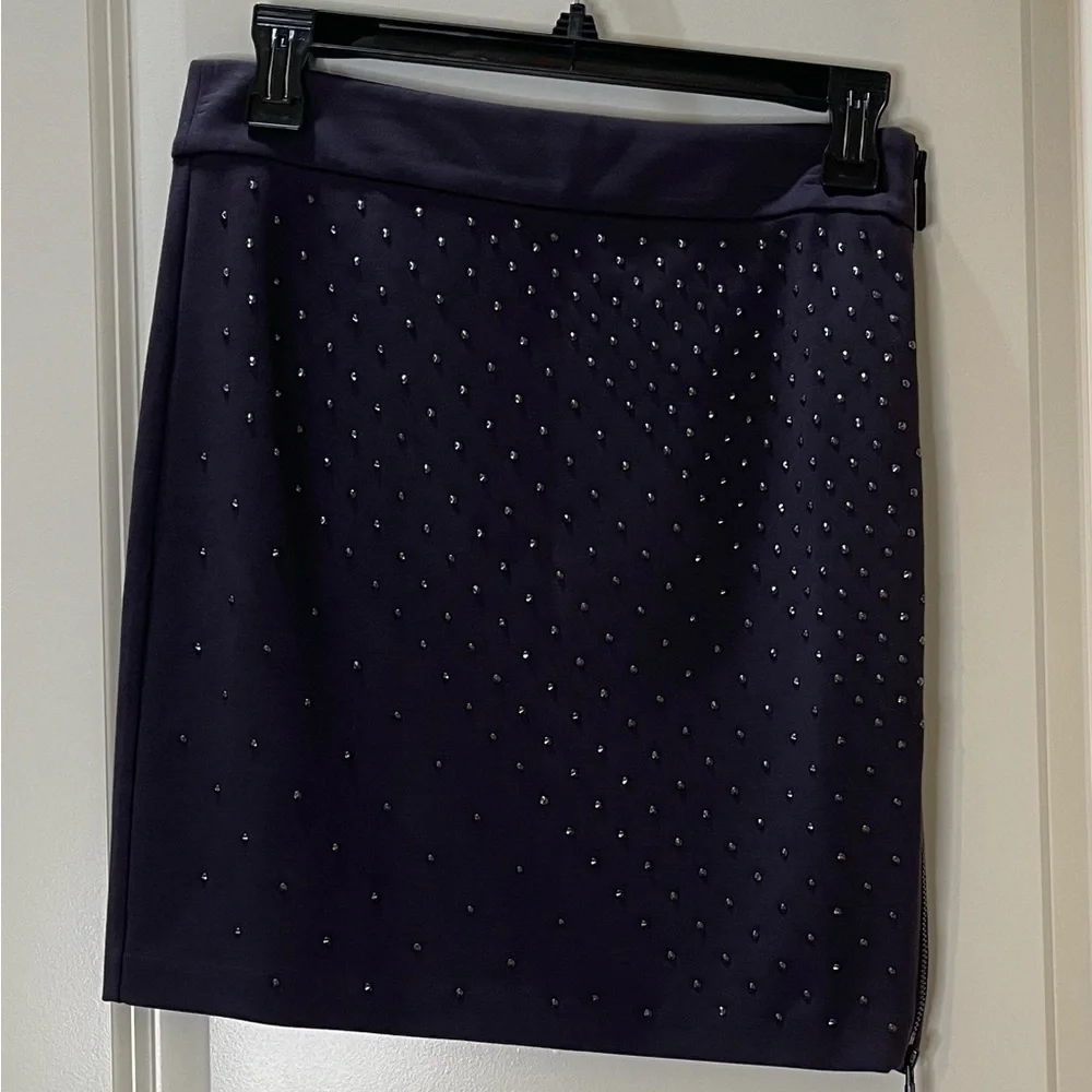 Armani Exchange Eggplant Color Studded Skirt with Side Zipper Details Size 4